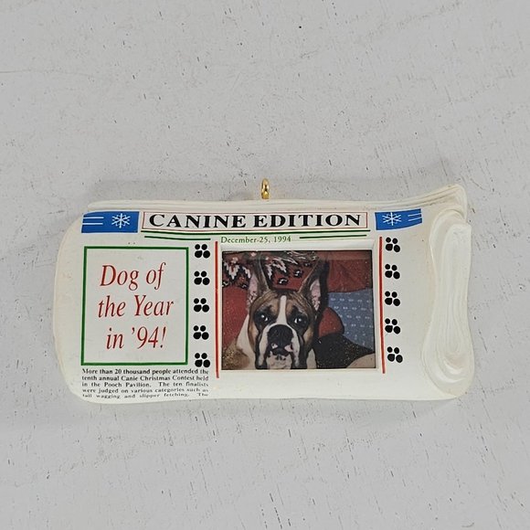 Vintage Hallmark Cards Dog Of The Year 1994 Christmas Ornament Photo Holdere - Picture 6 of 7